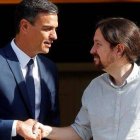 Pablo Iglesias, la pasada semana en su visita a La Moncloa.