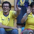 Teresa Rodríguez con su pareja, Kichi González; alcalde gaditano y como ella frecuente seguidor del Cádiz CF