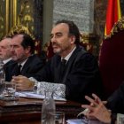 Marchena y el resto de magistrados, este martes en el juicio del procés.