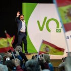 Santiago Abascal durante un mitin de Vox.