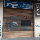 Pintadas en la sede del PP de Exposición en Valencia