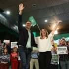 Sánchez y Díaz, este martes, en su último mitin conjunto en la campaña andaluza.