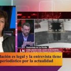 Cristina Ónega, dando explicaciones sobre la entrevista en TVE al presidente de la Fundación Franco