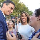 Pedro Sánchez y Susana Díaz, este martes en un acto de la precampaña del PSOE.