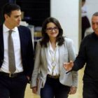 Pedro Sánchez, Mónica Oltra y Joan Baldoví