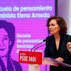 Carmen Calvo durante su participación en la Escuela de pensamiento feminista.