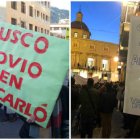 Pancartas en la manifestación de Orihuela en alusión a los comentarios del alcalde de Rafal.