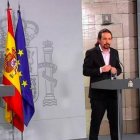 El ministro Illa e Iglesias, este jueves en La Moncloa.