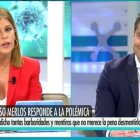 Esther Palomera, en un debate con Alfonso Merlos en Telecinco