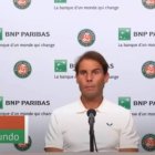 Nadal, en la rueda de prensa después de ganar a Schwartzman.