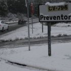 Nieve en la carretera Alcoy-Banyeres.