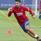 Luis Suárez, en uno de los últimos entrenamientos con el Fútbol Club Barcelona.