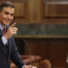 Pedro Sánchez durante su discurso.