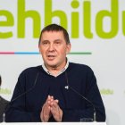 Otegi durante una comparecencia en la sede de Bildu esta semana.