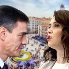 Pedro Sánchez e Isabel Díaz Ayuso, en la Puerta del Sol