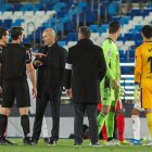 Zidane se dirigió a hablar con el colegiado del encuentro, Martínez Munuera, al término del encuentro.