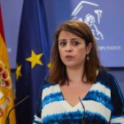 Adriana Lastra durante su comparecencia en el Congreso.