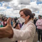 Mónica García durante un acto en Rivas.