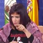 Teresa Rodríguez este lunes en el Parlamento de Andalucía.