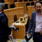 Marlaska e Iglesias, en el Senado.