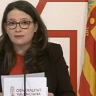 Mónica Oltra tras la rueda de prensa del Consell