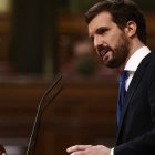 El líder del PP, Pablo Casado