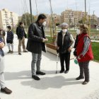 El alcalde, Luis Barcala, y el concejal de Urbanismo, Adrián Santos Pérez, durante la apertura de la plaza de la Ciudasd de la Justicia