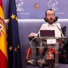 Echenique, este jueves en una comparecencia en  Moncloa.