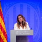 La portavoz de la Generalitat, Patricia Plaja, tras la reunión del gobierno catalán.