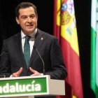 Juanma Moreno, durante su discurso por el Día de Andalucía.