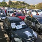 Un momento de la caravana en su punto de salida en Alicante