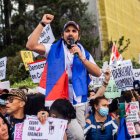 Cubanos en concentraciones en Madrid reclamando justicia y democracia