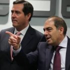 El presidente de los autónomos, Lorenzo Amor, con el líder de la CEOE.