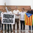 Los presos independentistas a su salida de la cárcel.