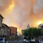 Vista del incendio desde El Barraco el domingo 15 por la tarde