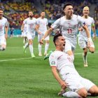 Los jugadores de Suiza, celebrando el gol que les dio la posibilidad de jugar la prórroga.