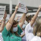 Protesta de profesionales sanitarios contra el recorte de personal