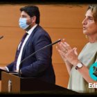 La ministra Teresa Ribera y el presidente López Miras