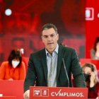 Pedro Sánchez, este viernes en Ferraz.