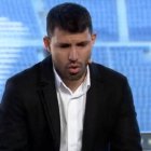 Sergio Kun Agüero, en el acto de despedida como jugador de fútbol.