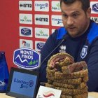 Diego Martínez, el técnico del Numancia, en rueda de prensa.