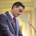 El presidente del Gobierno, Pedro Sánchez, en el Congreso