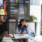 Josep Vicent y Julia Parra durante la presentación de FiJazz