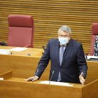 Fernando Llopis, portavoz de Ciudadanos, durante un debate en Les Corts.