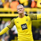 Haaland celebra un gol con el Borussia Dortmund.