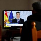 Pedro Sánchez en una de sus intervenciones televisadas