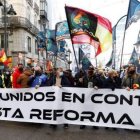 Policías en la última manifestación contra la derogación de la Ley de Seguridad Ciudadana.