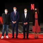 Pedro Sánchez en su visita a la sede de Netflix España