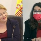 La portavoz de la Diputación de Alicante, Ana Serna, y la vicepresidenta del Consell, Mónica Oltra