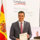 Pedro Sánchez presumiendo de sus cumplimientos en su balance de año